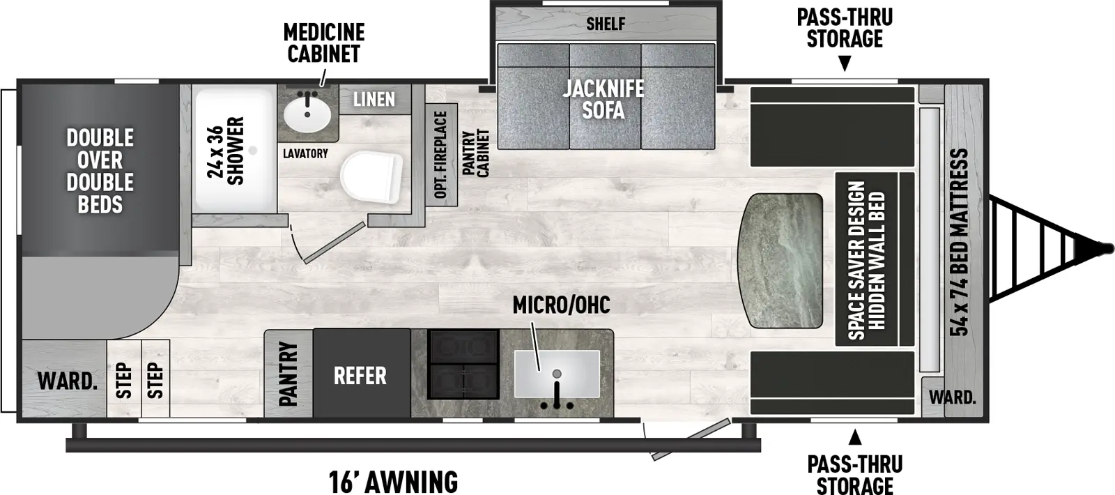 Clipper Travel Trailers 252DBUS Floorplan